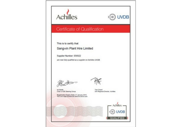 Achilles UVDB Certificate