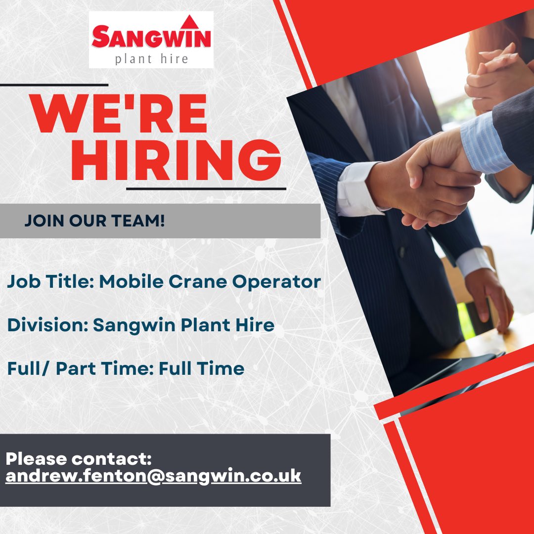 JOB VACANCY FOR MOBILE CRANE OPERATOR 